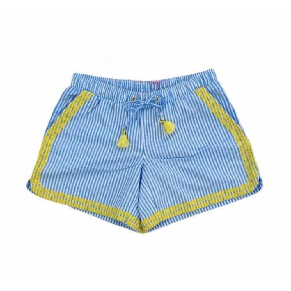 Lilly Pulitzer 5" Katia Shorts in Blue/White/Yellow, Size S